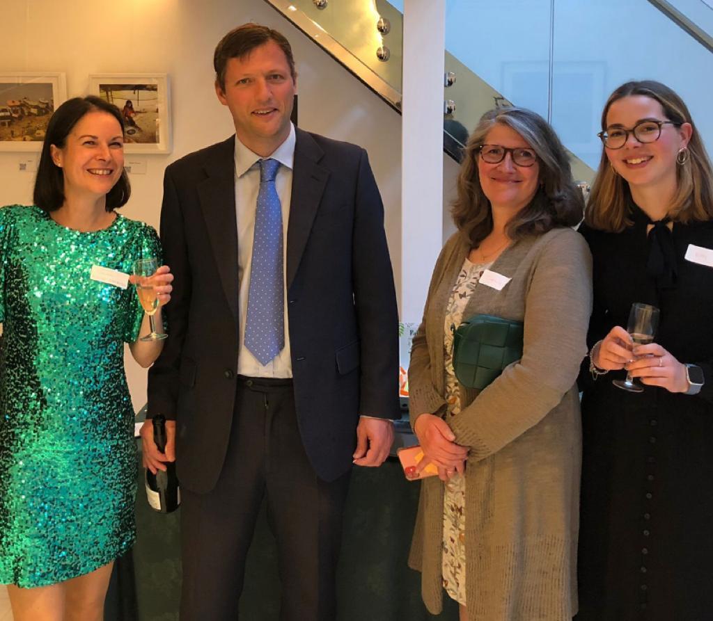 From right to left - Kitty Holroyd, Sophie Holroyd, Sam Botterill & Jenny Henman (founder of Plant your Future), enjoying prosecco at the event!